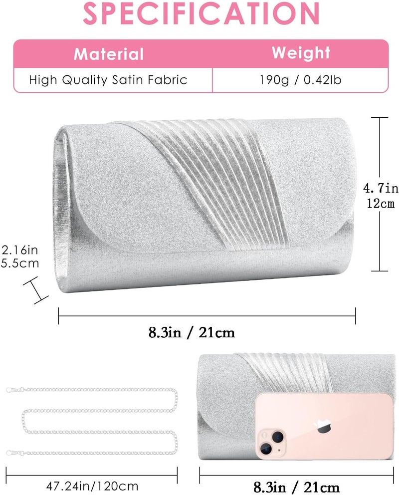 TINDTOP Clutch Purses for Women Evening Handbags for Formal Wedding Party Cocktail Prom Crossbody Shoulder Envelope Bag - Image 2